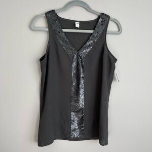 Old Navy Grey Sequin Sleeveless Blouse